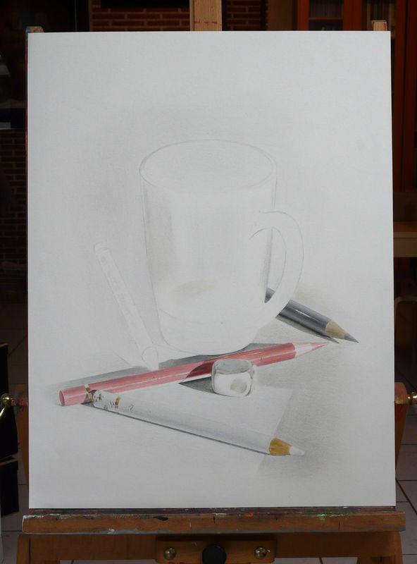 Tasse et crayons (en cours 3), crayons de couleur