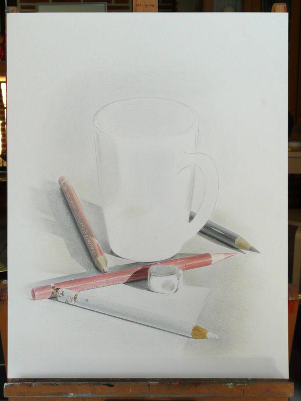 Tasse et crayons (en cours 4), crayons de couleur